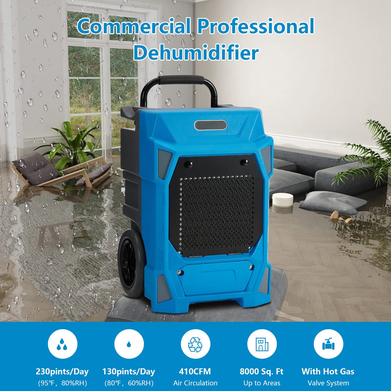 WHIZMAX 230 Pints Commercial Dehumidifier With Pump Large Industrial Dehumidifier