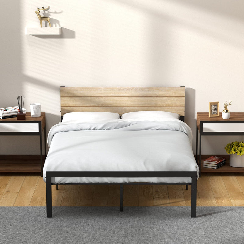 WHIZMAX Full Size Bed Frame with Wood Headboard