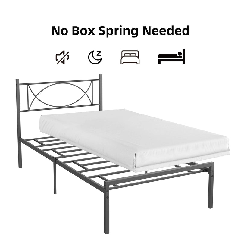 WHIZMAX Metal Platform Bed Frame with Sturdy Steel Bed Slats - Twin Size