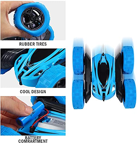 WHIZMAX Remote Control Car 1165A RC Stunt Car Toy Double Sided 360 Rotating Vehicle Blue
