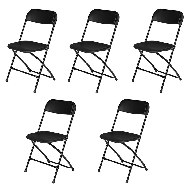 ALICIAN 5pcs Folding Chair Plastic Portable Stackable Patio Stool White