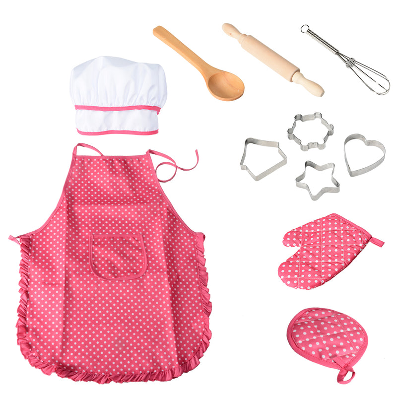 YIWA Chef Role Play Set with Dress up Costume and Kitchen Accessories