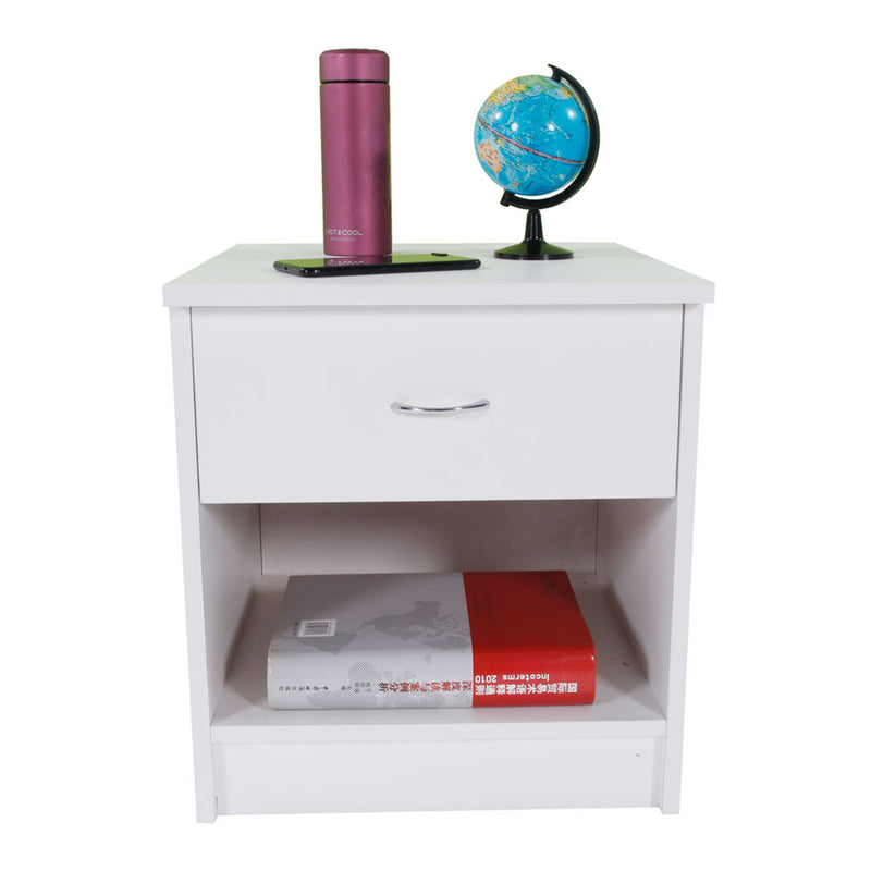 AMYOVE 2pcs Night Stands with Storage Drawer Shelf Bedside End Table 40x40x45cm