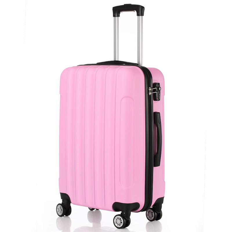 RONSHIN 3pcs 3-in-1 Large Capacity Traveling Storage Suitcase Pink