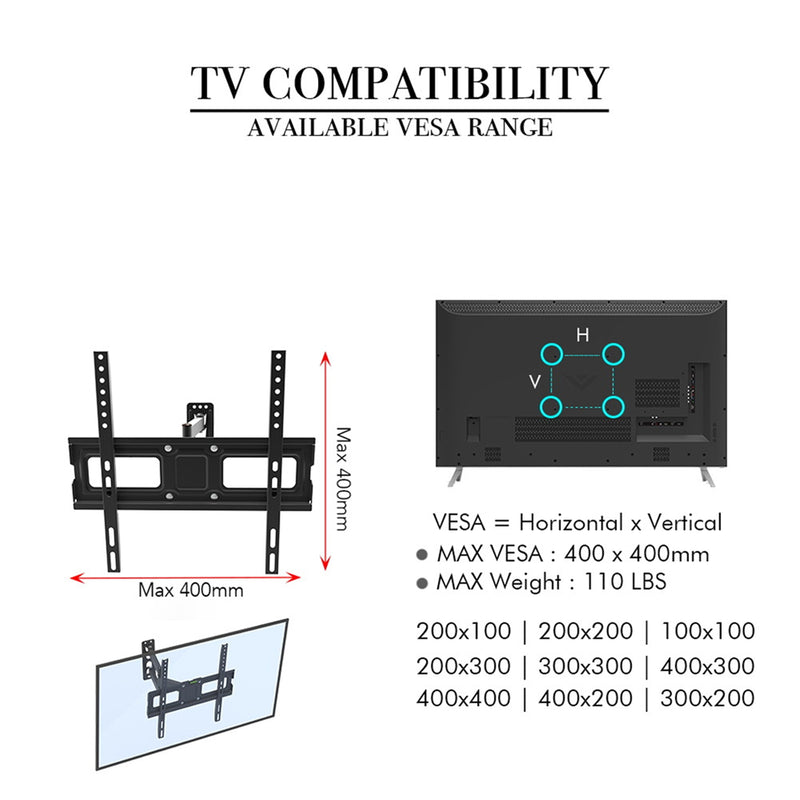 RONSHIN TV Stand Adjustable Light Weight Wall Mount Bracket 32-65 inches