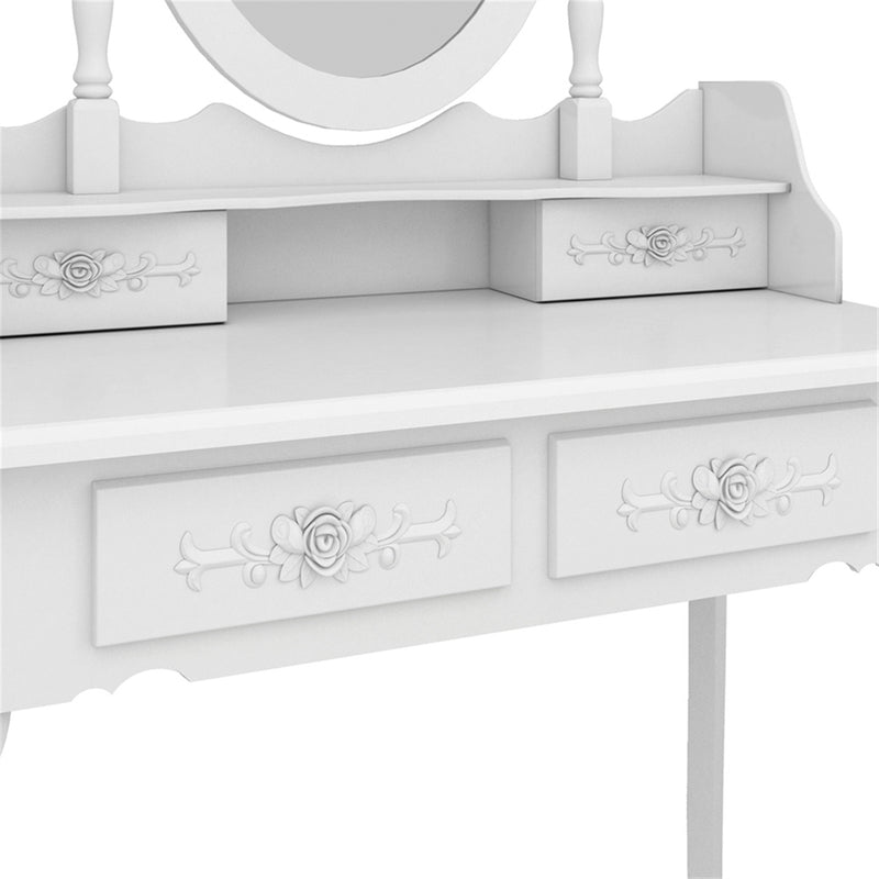AMYOVE Mirror Dresser Mdf Modern Concise 4-Drawer Removable Mirror Dresser