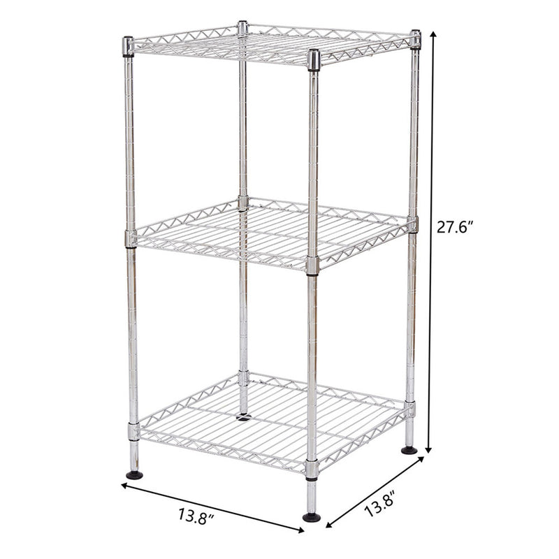 RONSHIN 3-Tier Household Metal Storage Racks Adjustable Shelves Organizer