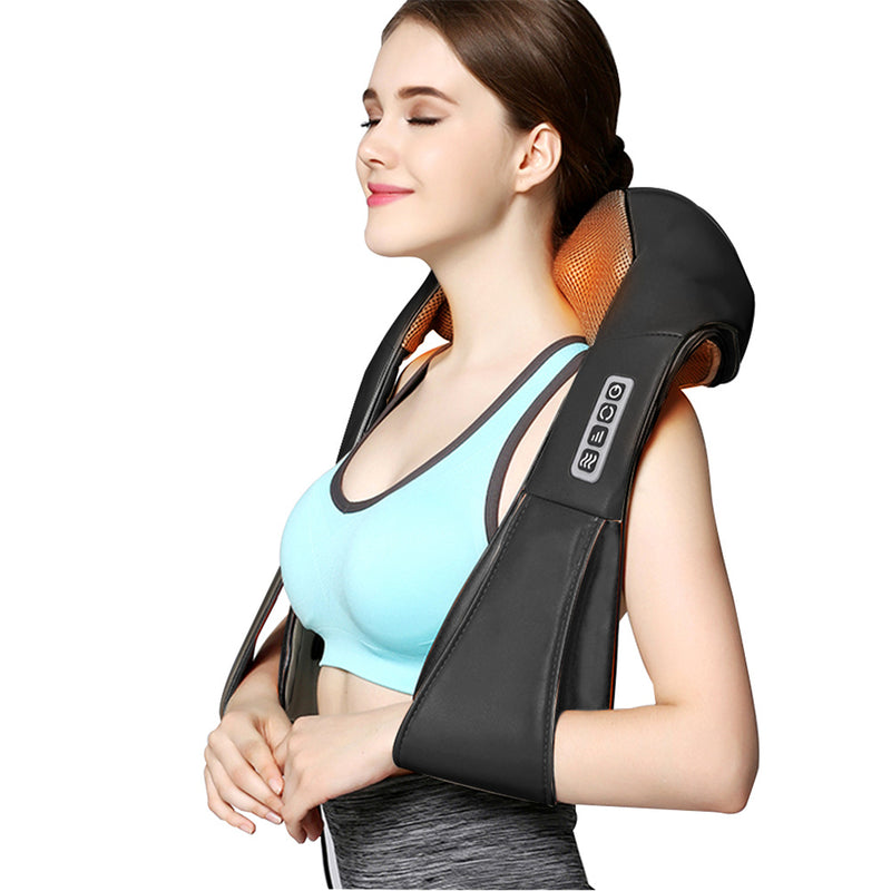 DSSTYLES U-shaped Shoulder Neck Massager 3-speed Rolling Kneading Massager Black