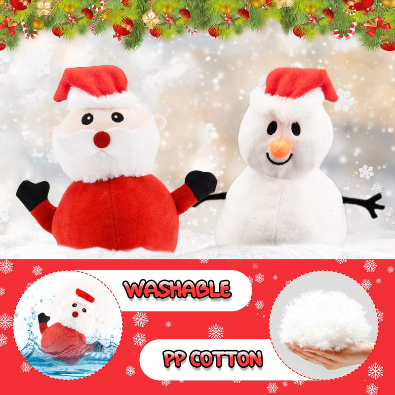 YIWA Flip Christmas Doll Santa Claus Plush Snowman Toy Double-Sided Stuffed Plush Soft Doll
