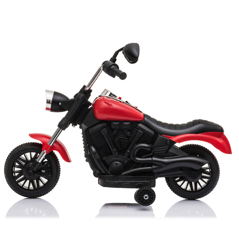 YIWA Children Electric Motorcycle Single Drive Motorcycle Toy with Auxiliary Wheel LED Headlights