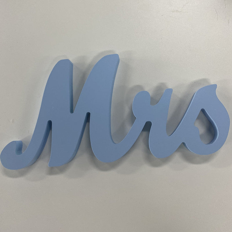 WHIZMAX 1 Set Wooden Mr And Mrs Letter Ornament Wedding Props Sky Blue