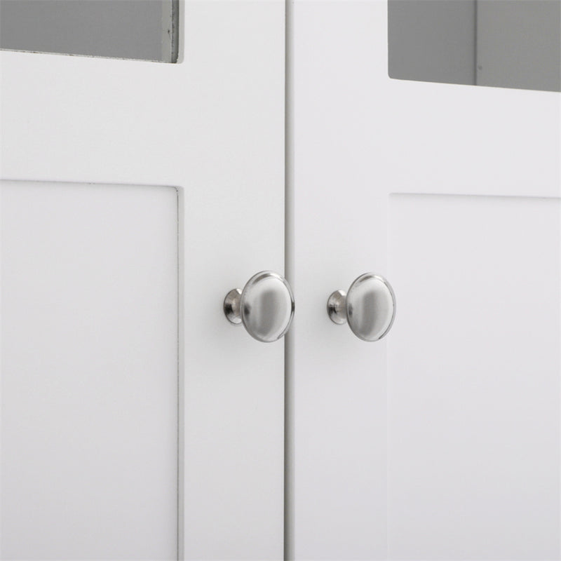 AMYOVE 3 Tiers Bathroom Cabinet Double Doors Waterproof Space-Saving Storage Cabinet
