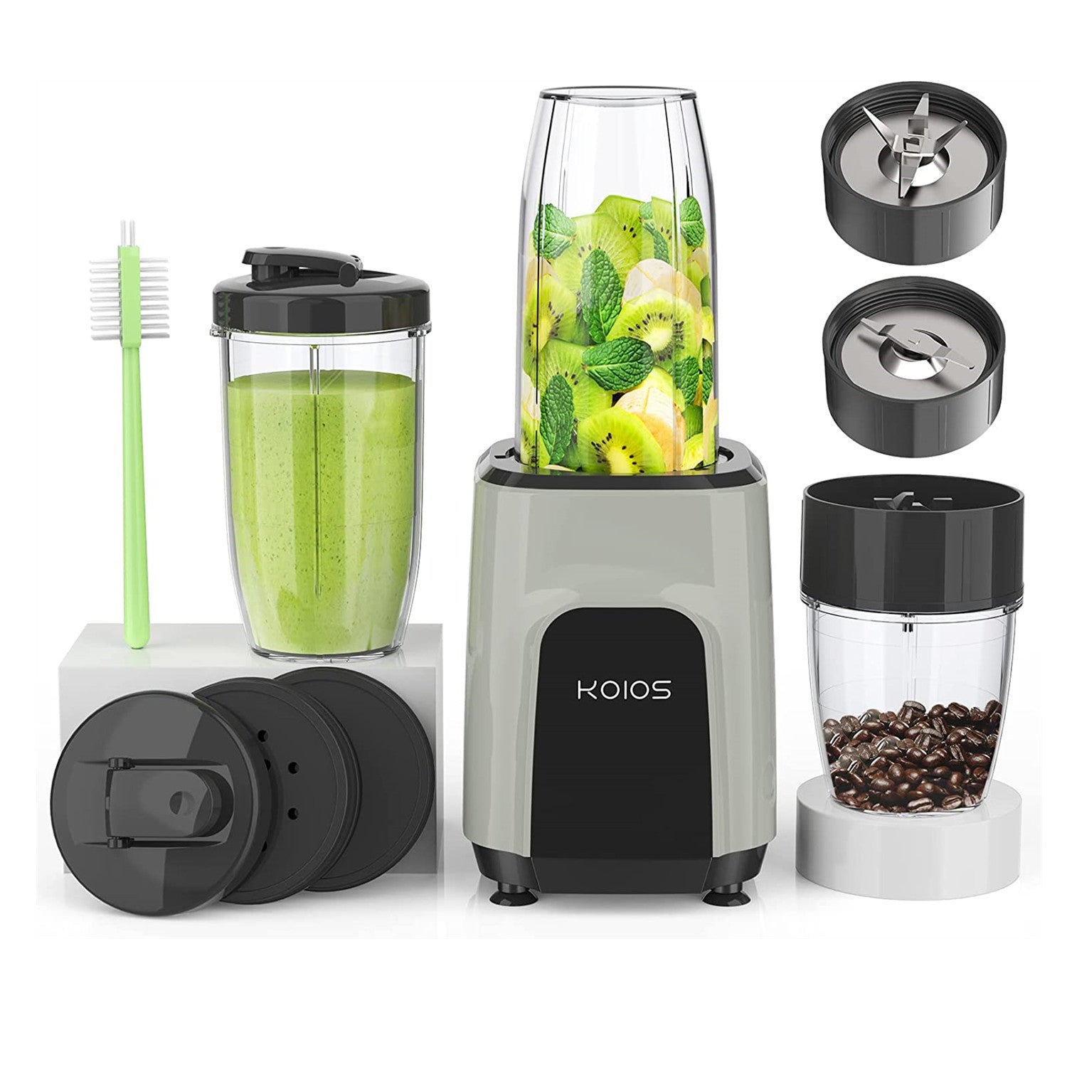 Zokop Electric Personal Blender with Three Speeds, Mini Blenders with 2*600ml Plastic, Black