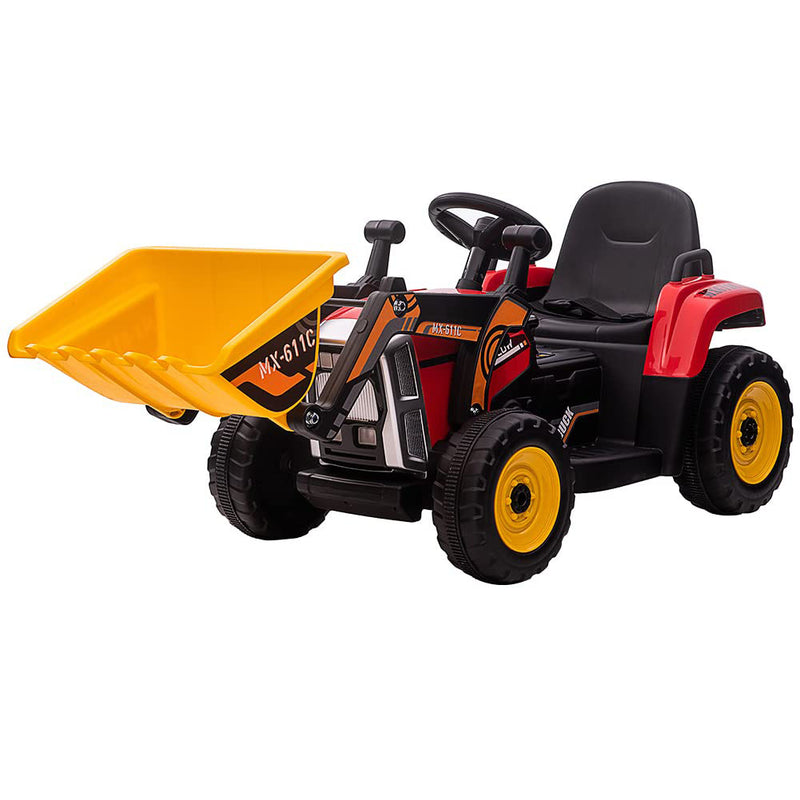 RCTOWN Kids Ride on Excavator Electric Construction Vehicle with Bucket Red