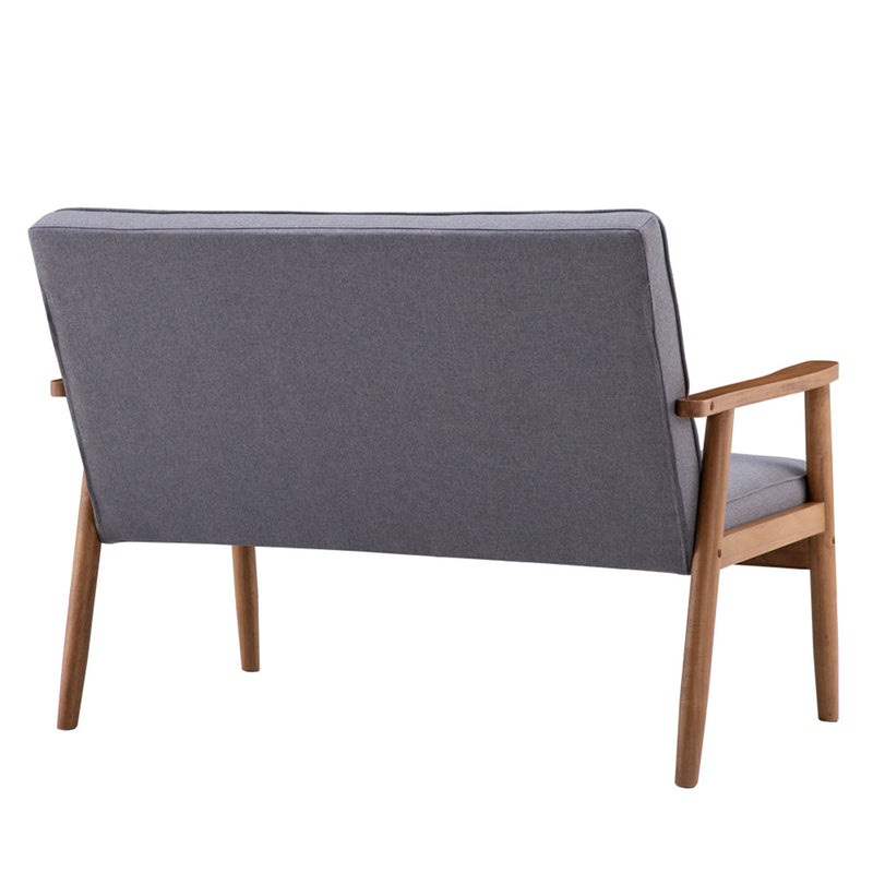 AMYOVE Wooden Leisure Chair Retro Modern Comfortable Double Sofa Chair 126 x 75 x 83.5cm