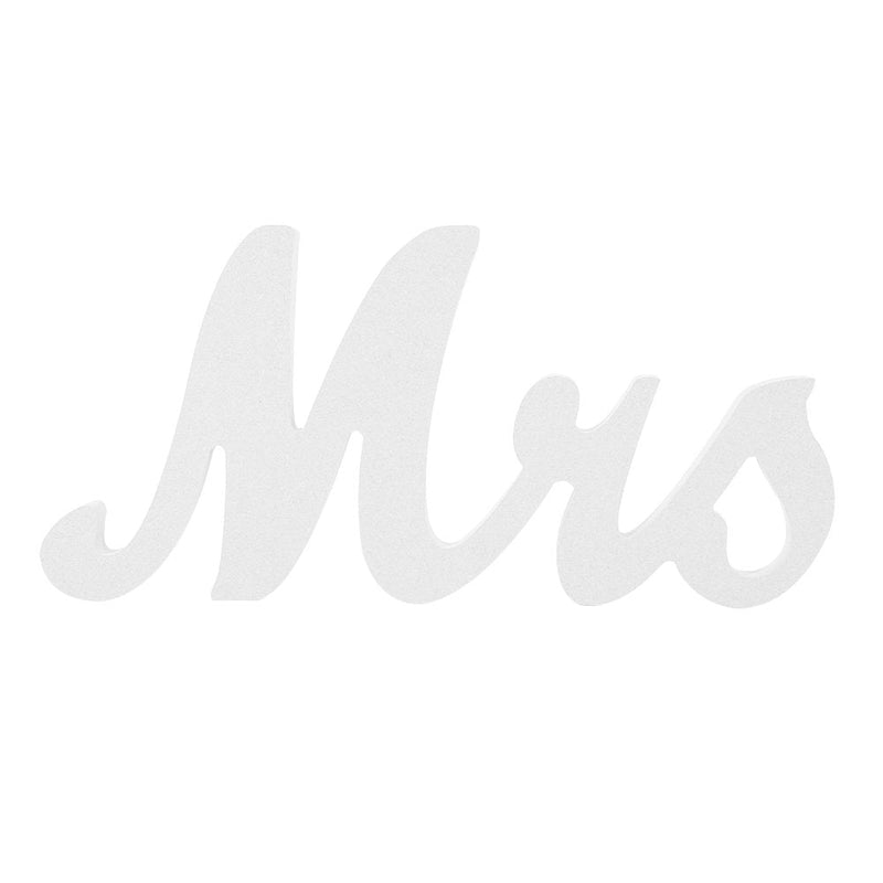 WHIZMAX Wooden MRS & MRS Letter Gay Wedding Props Table Ornaments White