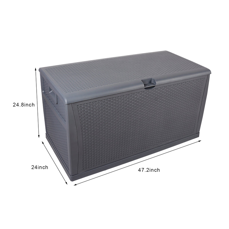 RONSHIN Outdoor Garden Plastic Deck Box 120gal Storage Capacity Waterproof Lockable Container