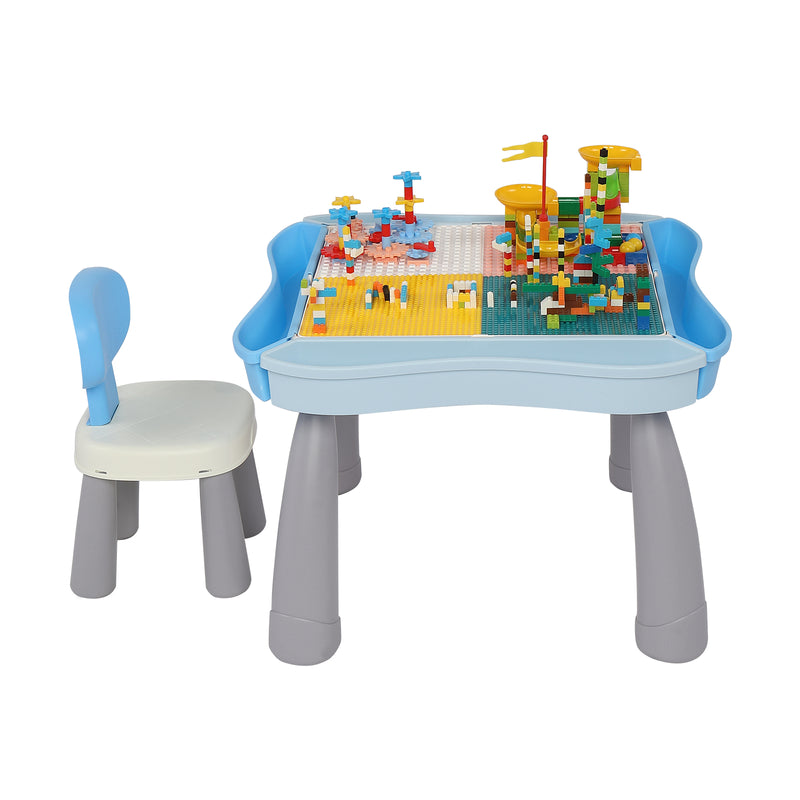 YIWA Kids Activity Table Set Building Block Table with Chair