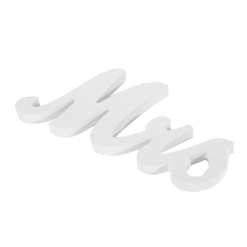 WHIZMAX Wooden MRS & MRS Letter Gay Wedding Props Table Ornaments White