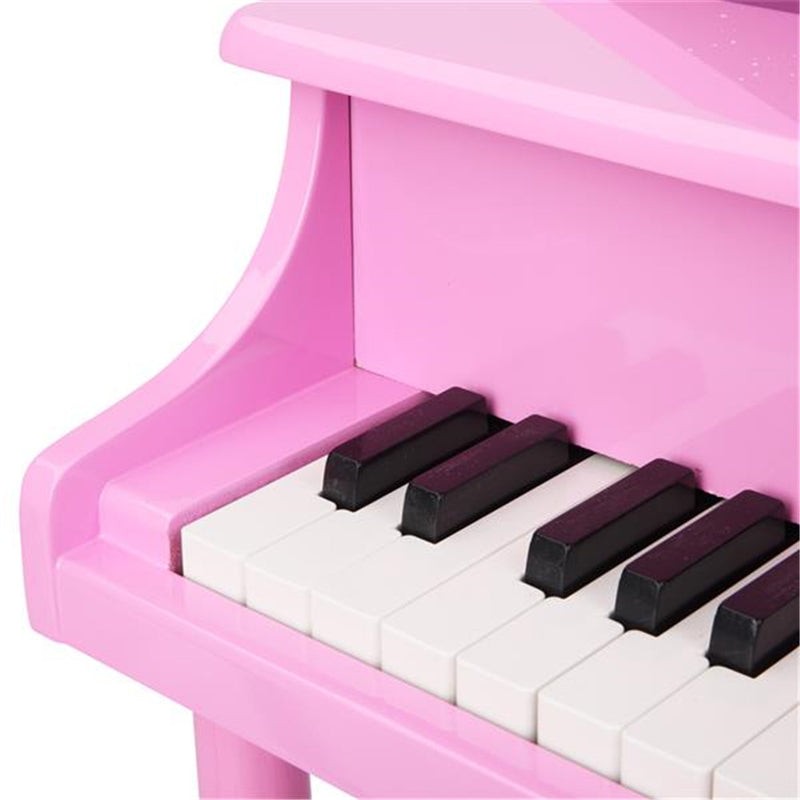YIWA Children 30-key Wooden Piano With Music Stand 4 feet Piano Toys Pink