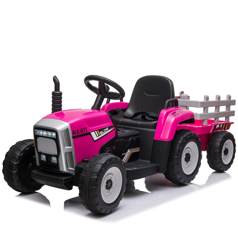 RCTOWN 12V Kids Electric Tractor Battery Powered Ride On Car Rose 25W
