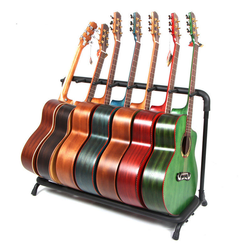 YIWA Multi Guitar Stand Rack Round Tube Shelf Type 7-Slot Display Holder