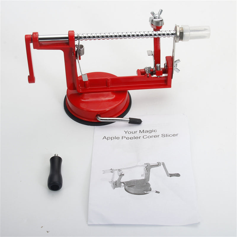 DISHYKOOKER 3-in-1 Hand-Cranking Fruit Peeler Automatic Peeling Cored Sliced Machine