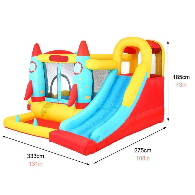 THBOXES Rocket Bounce House Inflatable Castle Jumping Surface Slide with Blower Summer Toys
