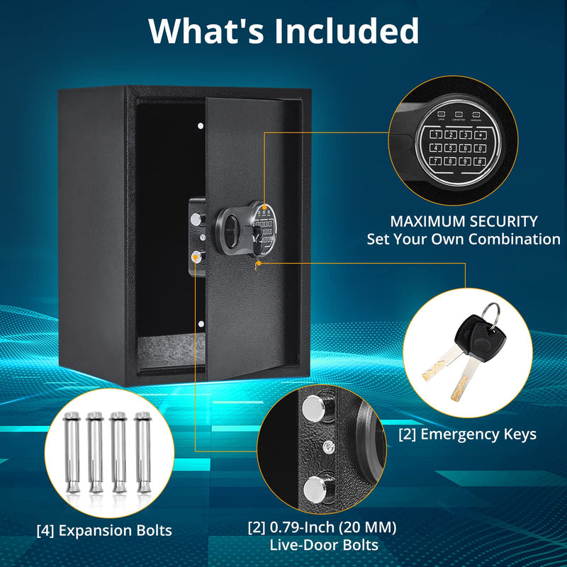 GARVEE Security Safe With Digital Keypad Lock 19.6 x 13.7 x 12.2 Inches Steel Safe