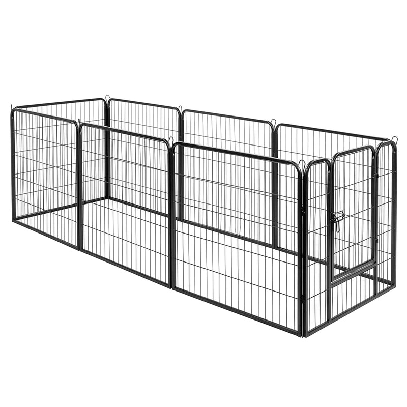 BEESCLOVER 8 Panel 31.5 inches Foldable Pet Playpen Heavy Duty Metal Exercise Fence