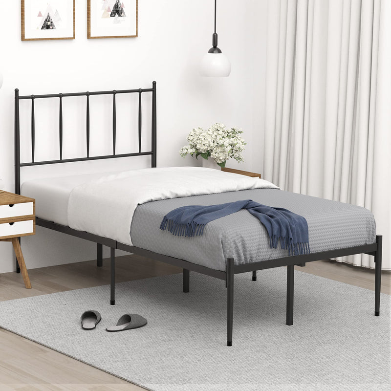 WHIZMAX Twin Size Metal Platform Bed Frame with Headboard