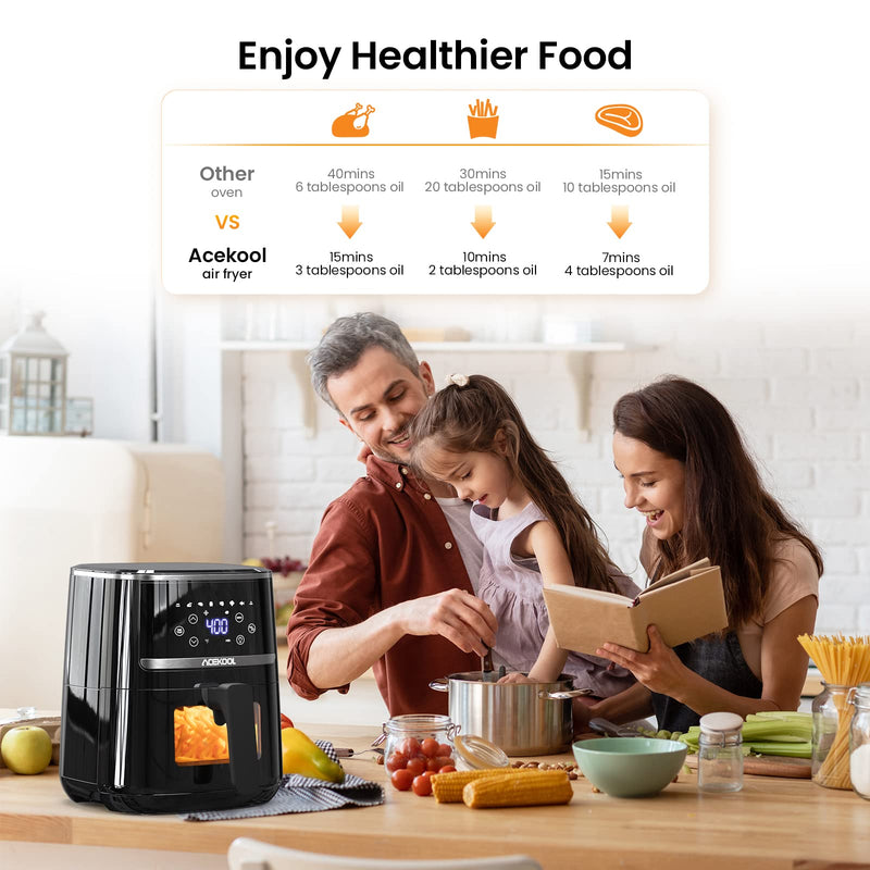 ACEKOOL Air Fryer Oven 4.5L With Silicone Liner And Rapid Air Circulation