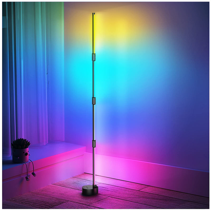 WHIZMAX RGB LED Corner Floor Lamp 16 Million Color Smart Corner Light