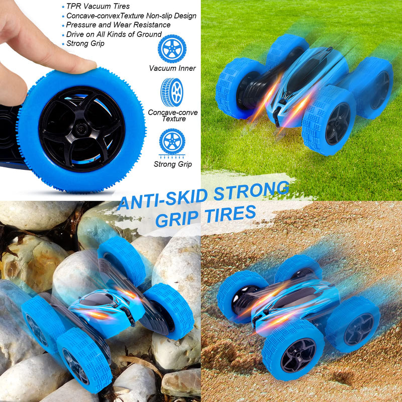 THINKMAX RC Stunt Car Watch Gesture Sensor Car 4WD 360° Rotating Car Blue