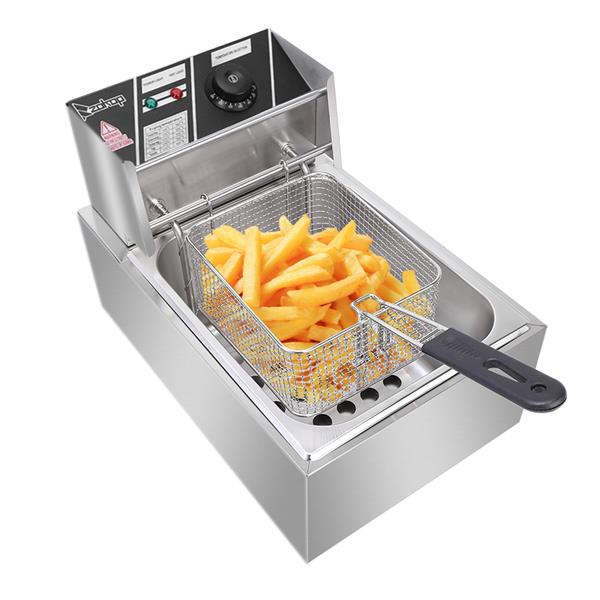 ZOKOP Electric Fryer EH81 6.3QT Stainless Steel Single Cylinder 2500W