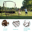 GAOMON Outdoor Garden Iron Wire Double Swing Chair Hanging Swing - Black