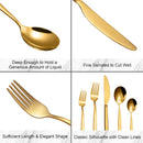 GAOMON 20 Piece Stainless Steel Kitchen Flatware Set - Gold
