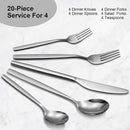 GAOMON 40 Piece Stainless Steel Kitchen Flatware Set - Silver