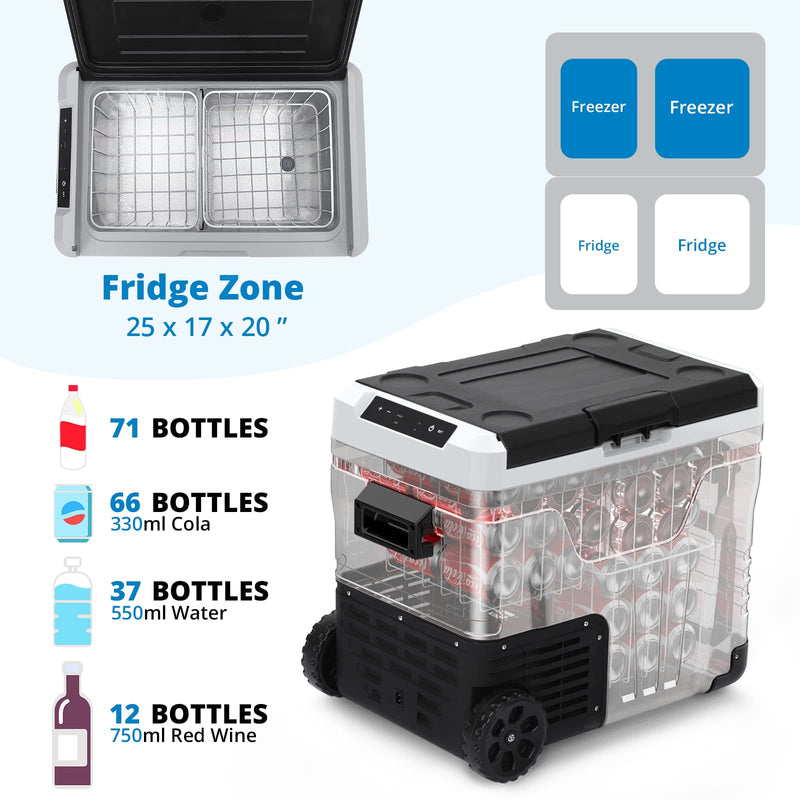 WHIZMAX 12V Refrigerator 53Quarts 50L RV Car Refrigerator Portable Refrigerator Freezer