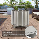 GAOMON 16.5 Inch Smokeless Fire Pit With Air Switch Wood Burning Portable Stainless Steel Outdoor Firepit