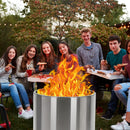 GAOMON 16.5 Inch Smokeless Fire Pit With Air Switch Wood Burning Portable Stainless Steel Outdoor Firepit