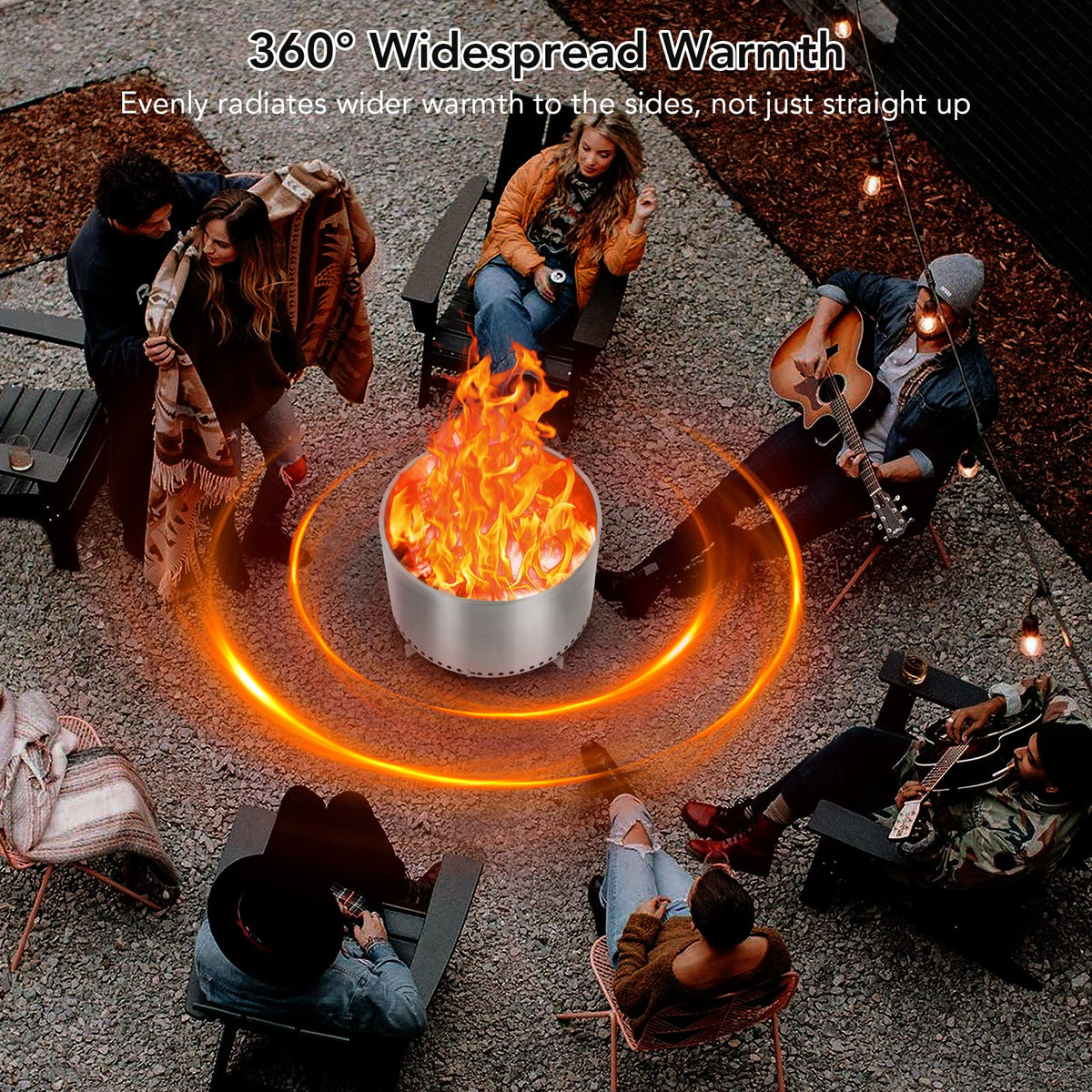 GAOMON 20.5 Inch Smokeless Fire Pit For Outdoor Wood Burning Without H