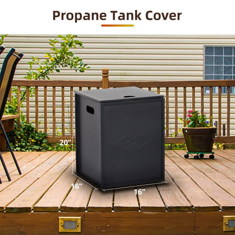 WHIZMAX Propane Metal Tank Cover Table for Gas Fire Pits Gas Tank Holder Storage Side Table for 20 Pound Propane Tank