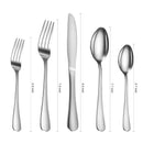 GAOMON 40 Piece S592 Stainless Steel Kitchen Flatware Set - Silver