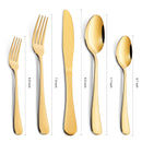 GAOMON 20 Piece S592 Stainless Steel Kitchen Flatware Set - Gold