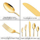 GAOMON 20 Piece S592 Stainless Steel Kitchen Flatware Set - Gold