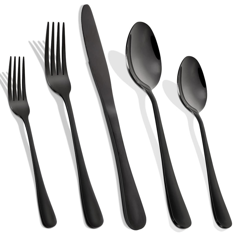 WHIZMAX 40 Piece S592 Stainless Steel Kitchen Flatware Set - Silver