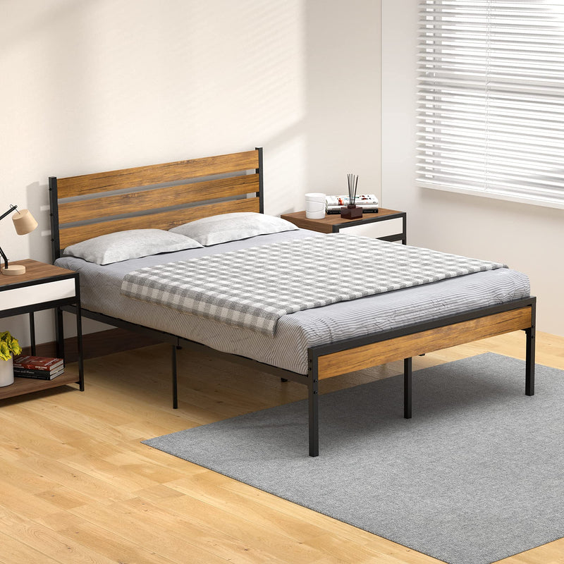 WHIZMAX Full Size Bed Frame with Wood Headboard