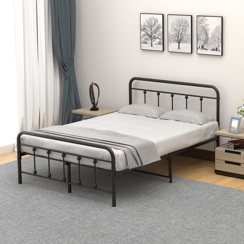 WHIZMAX Full Size Metal Bed Frame with Victorian Headboard