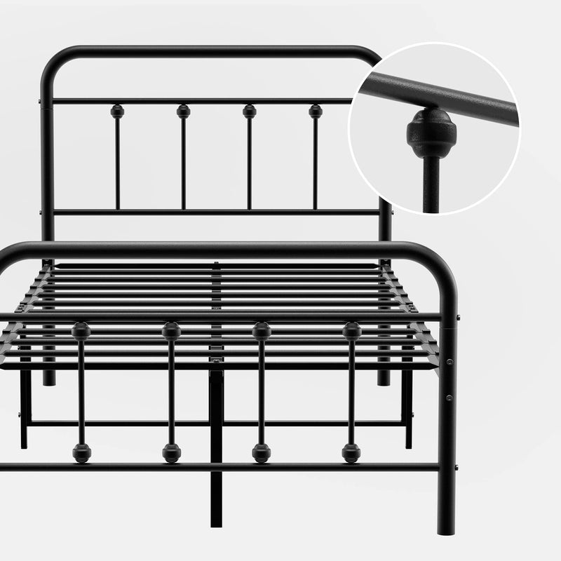 WHIZMAX Twin Size Metal Bed Frame with Victorian Headboard